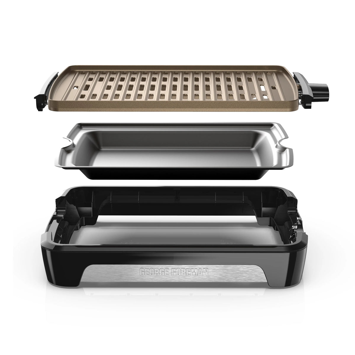 Foreman Party Size Open Grate Smokeless Grill, Black, GFS0172SB