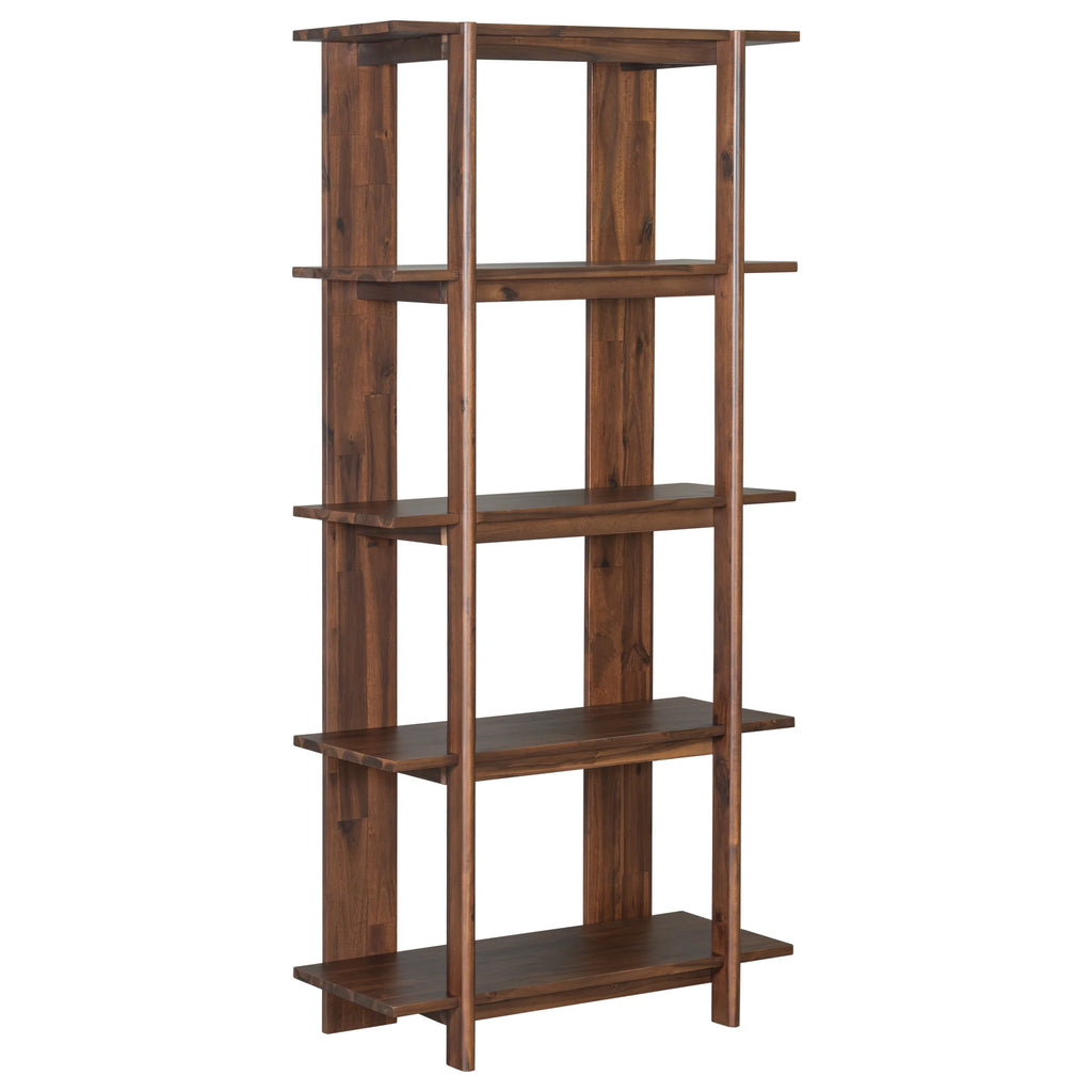 Christopher Knight Home 4-Tier Open Bookcase, 70.2" Solid Acacia Wood Modern Display Bookshelf, Ebonized Finish