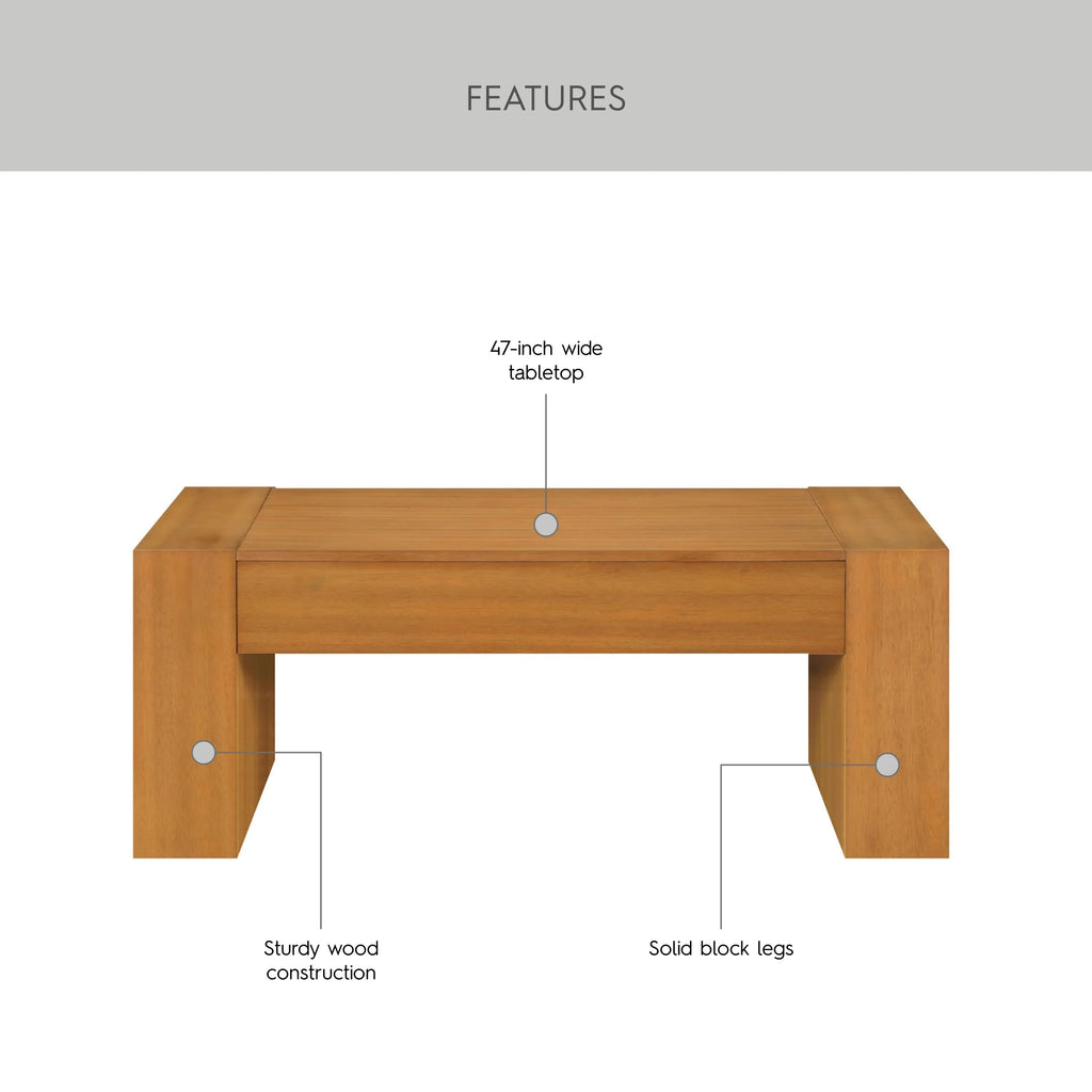 Better Homes & Gardens Ezra Oversized Coffee Table, Walnut