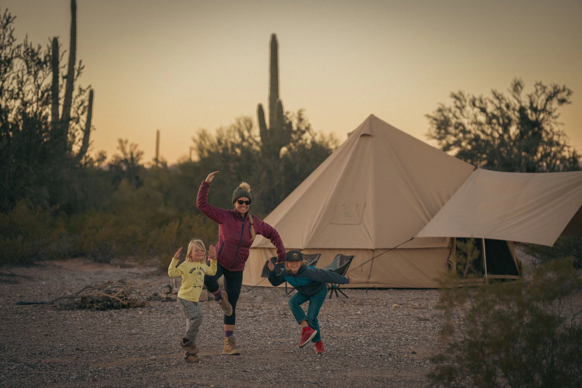 White Duck Outdoors Regatta Awning - Desert Red - 10' for Bell Tent - Complete Canopy with Poles for All Season Camping and Glamping