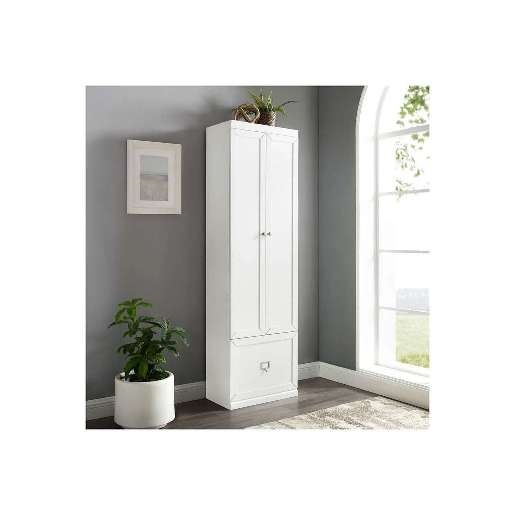 Maykoosh Antique Accents Harper Convertible Pantry Closet - White, 12.5"D x 22"W x 74"H, Pantry Cabinet with Removable Shelves, Engineered Wood, Freestanding Storage Pantry for Kitchens