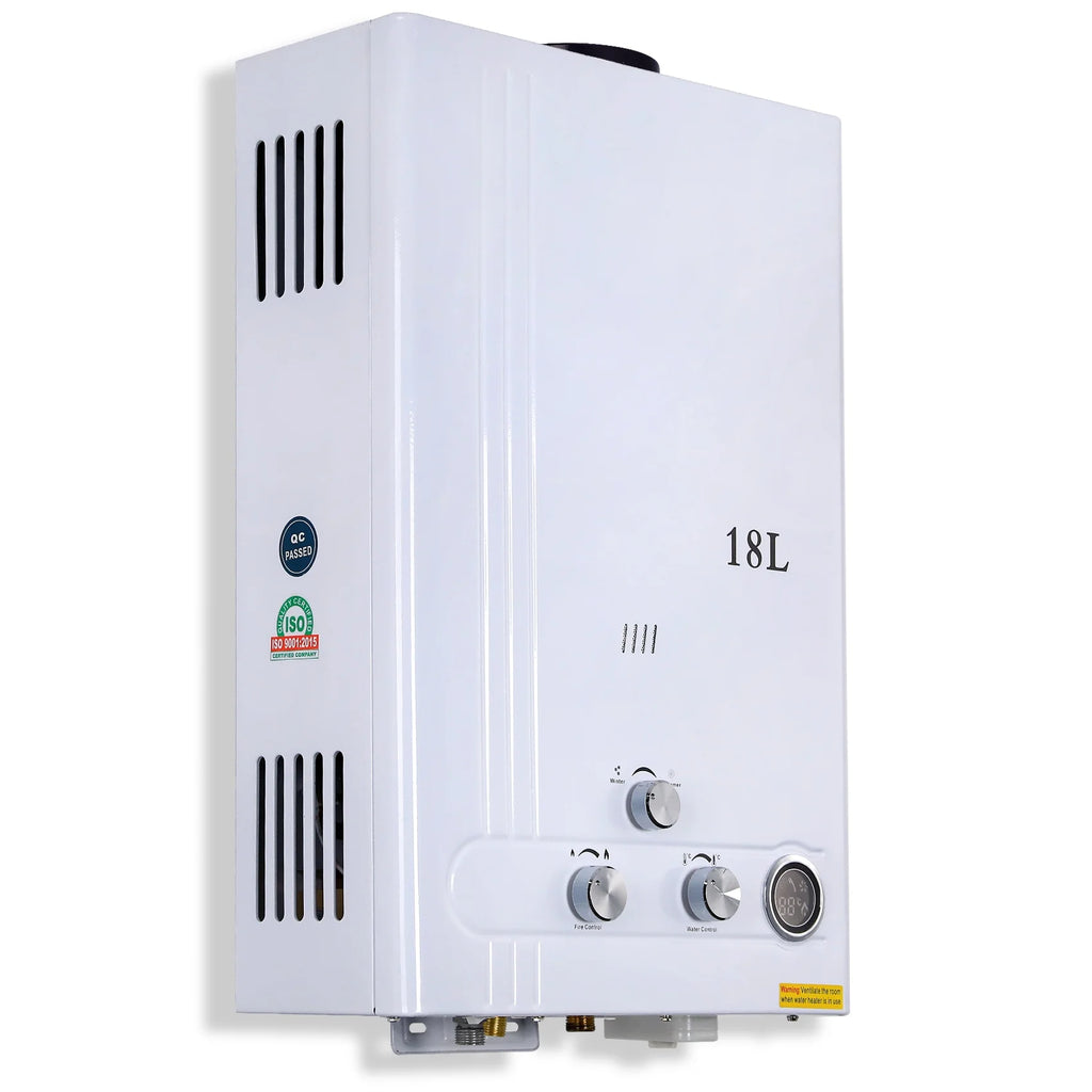 TCFUNDY 4.8 GPM 18L Tankless Water Heater LPG Liquid Propane Gas Instant Hot Boiler with Digital Display