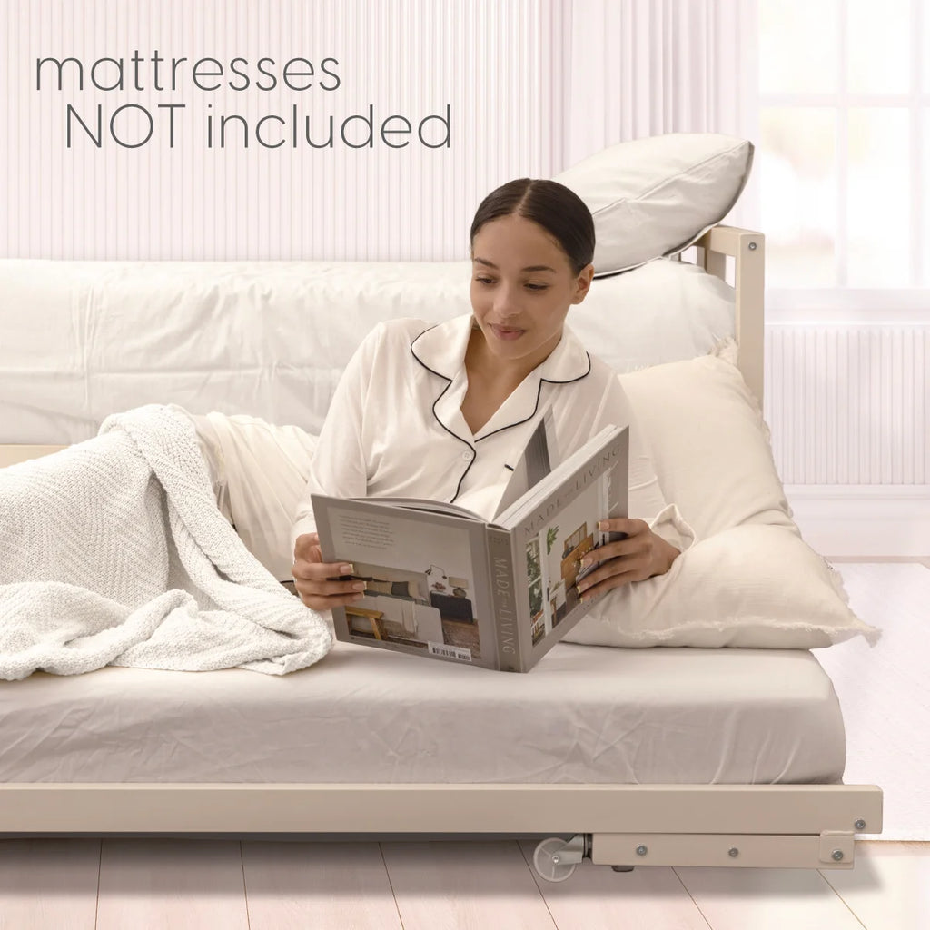 Milliard Twin Daybed and Fold-up Trundle Set, Frame - Mattresses Sold Separately (Black)