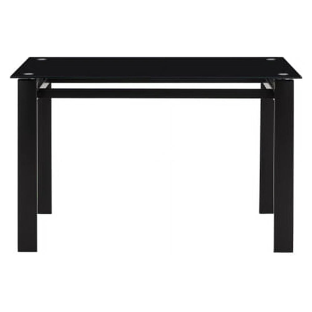 Tansole Dining Table Set 4-Person Dining Set: Glass Table & Metal Chairs