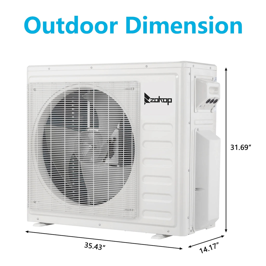 Ktaxon 2 Zone 9000 + 9000 BTU WIFI Mini Split AC/Heating System, 19 SEER2 Dual Zone 18000 BTU Ductless Split Air Conditioner with Pre-Charged Condenser, Heat Pump & 25Ft Installation Kit, 208-230V
