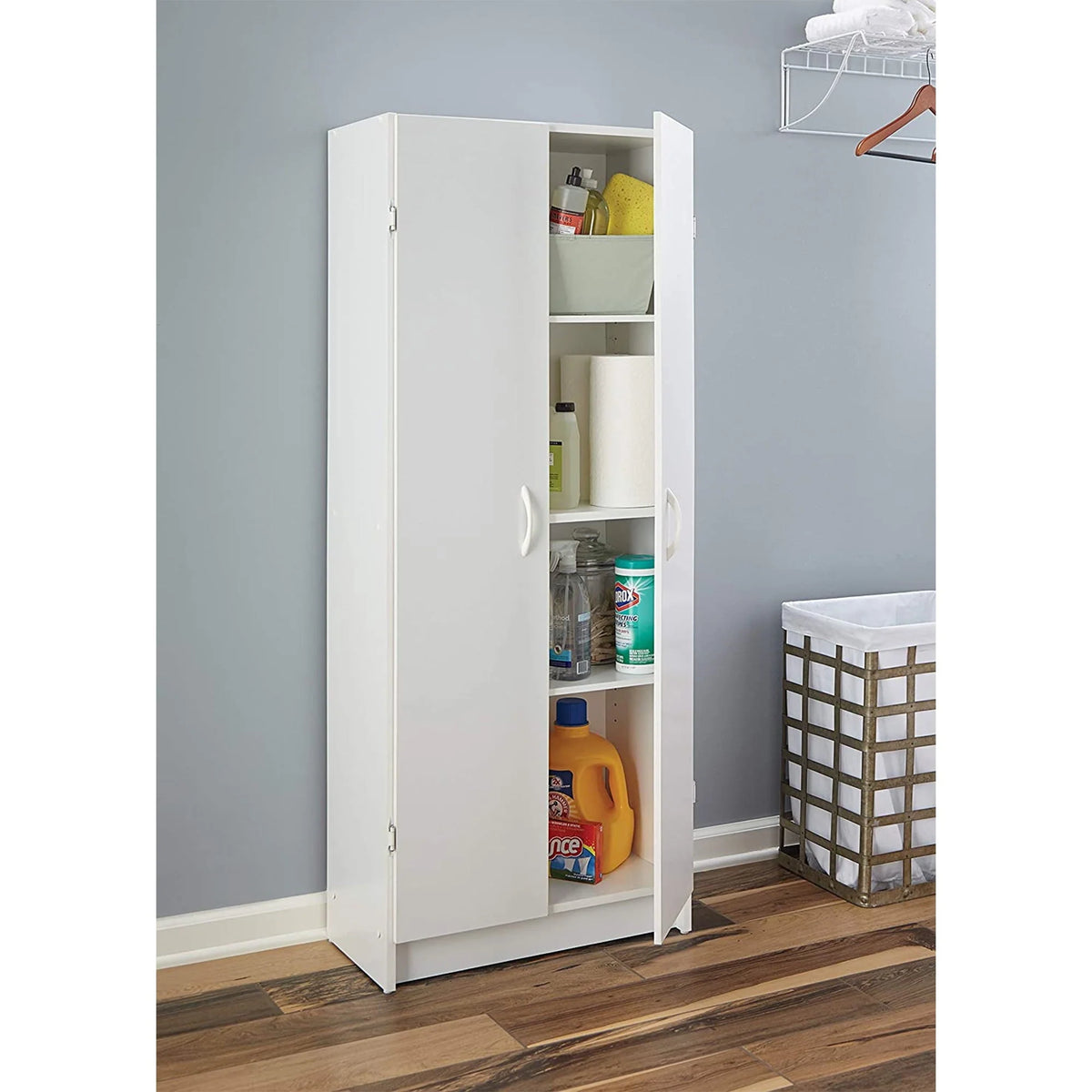 ClosetMaid 12.5 x 24 x 59.5 Inch Adjustable 4 Shelf Pantry Cabinet, White