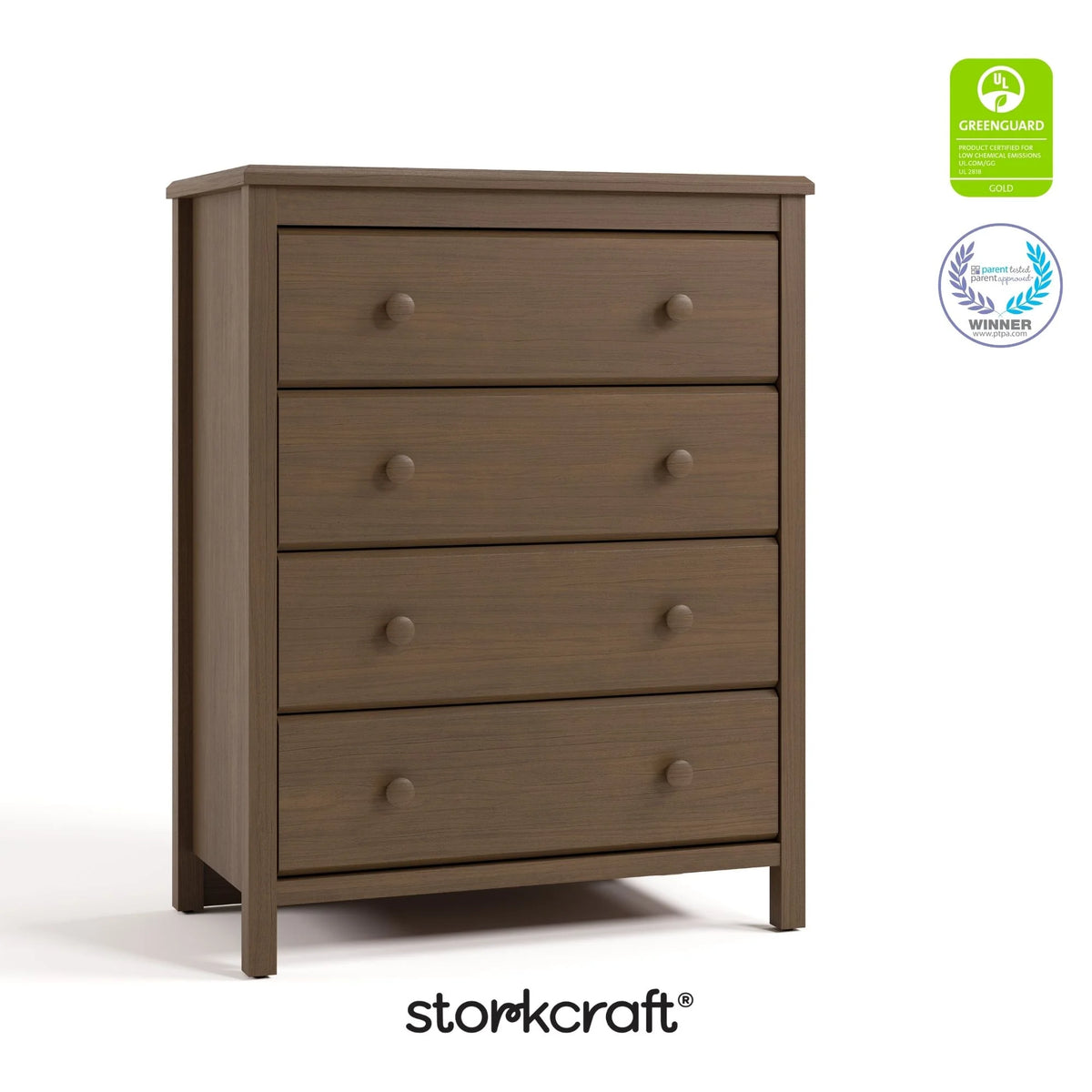 Storkcraft Alpine 4 Drawer Nursery Dresser, White