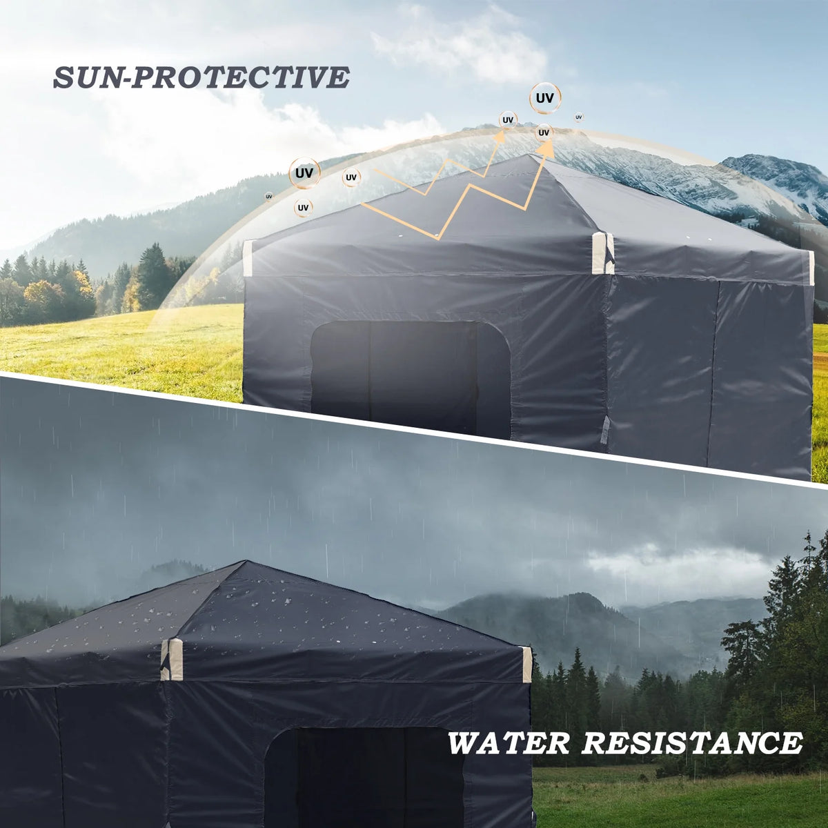 Aoodor Pop Up Canopy Tent with Removable Mesh Window Sidewalls, Portable Instant Shade Canopy with Roller Bag