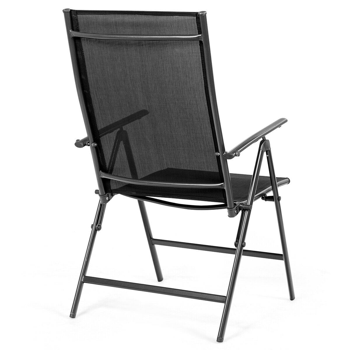 Gymax 4PCS Folding Chair Patio Garden Outdoor w/ Steel Frame Adjustable Backrest