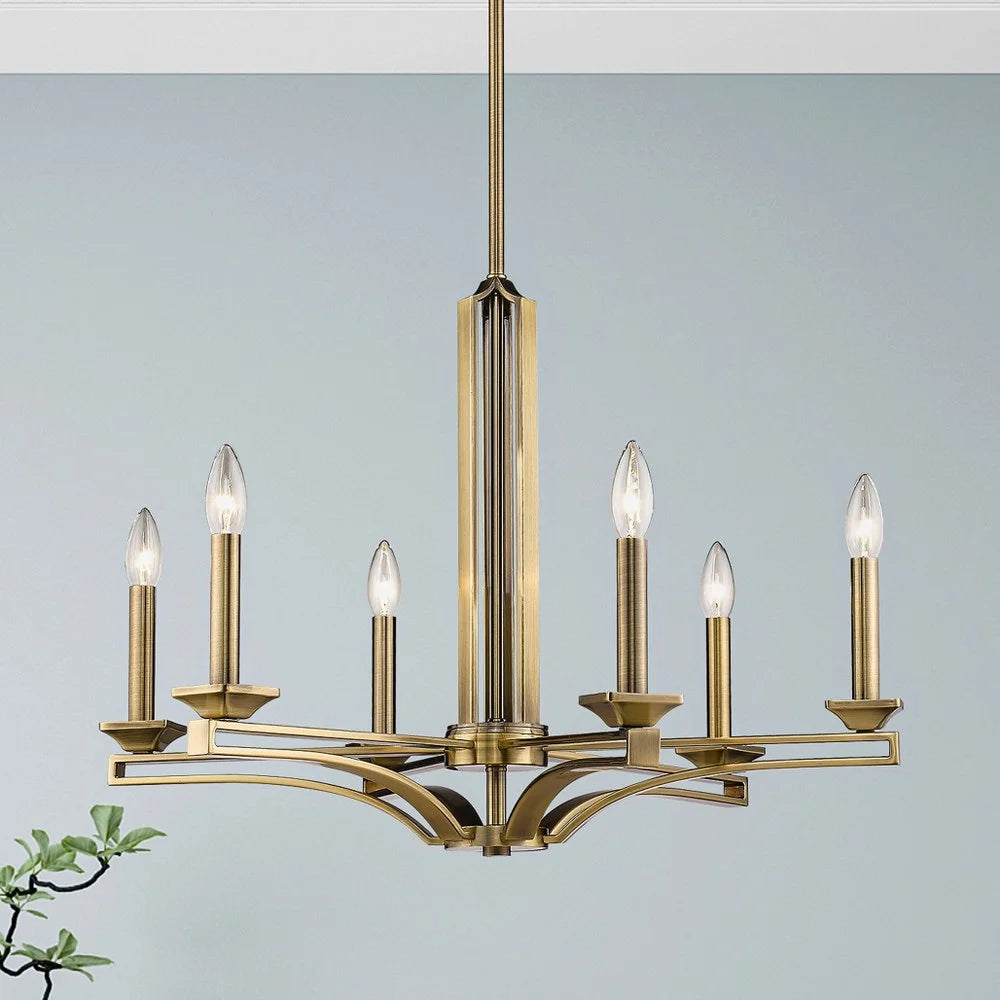 Livex Lighting Trumbull 6 Light Chandelier in Antique Brass