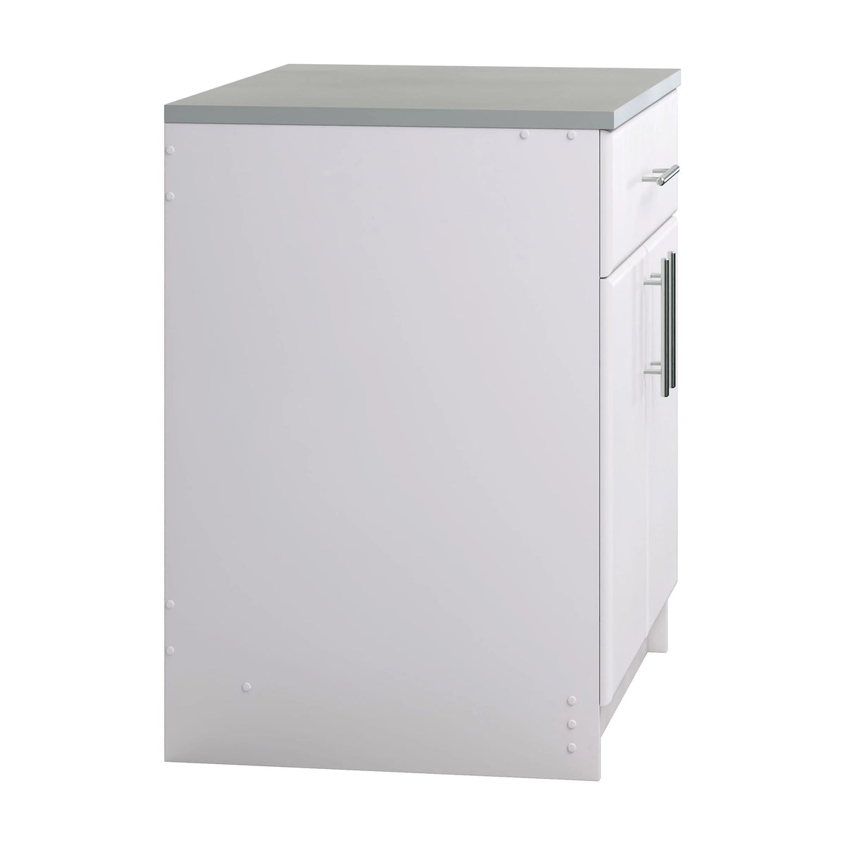 Prepac Elite 36" Tall Storage Cabinet with Doors and Shelves, Multipurpose Garage Cabinet with Large Drawer and Adjustable Shelf, Open Back Storage Furniture for Kitchen, Laundry Room, Garage, White
