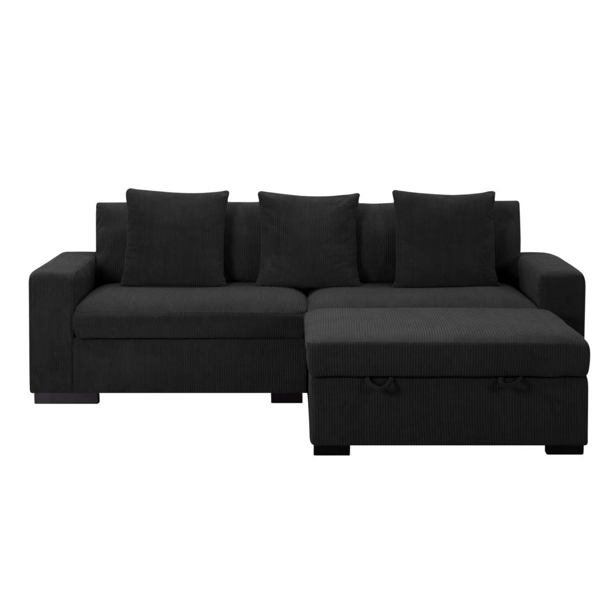 Gewnee 103.5-Inch Modular Corduroy Sofa Set with Solid Wood Legs, High-Density Foam, Suitable for Living Room/Bedroom/Office