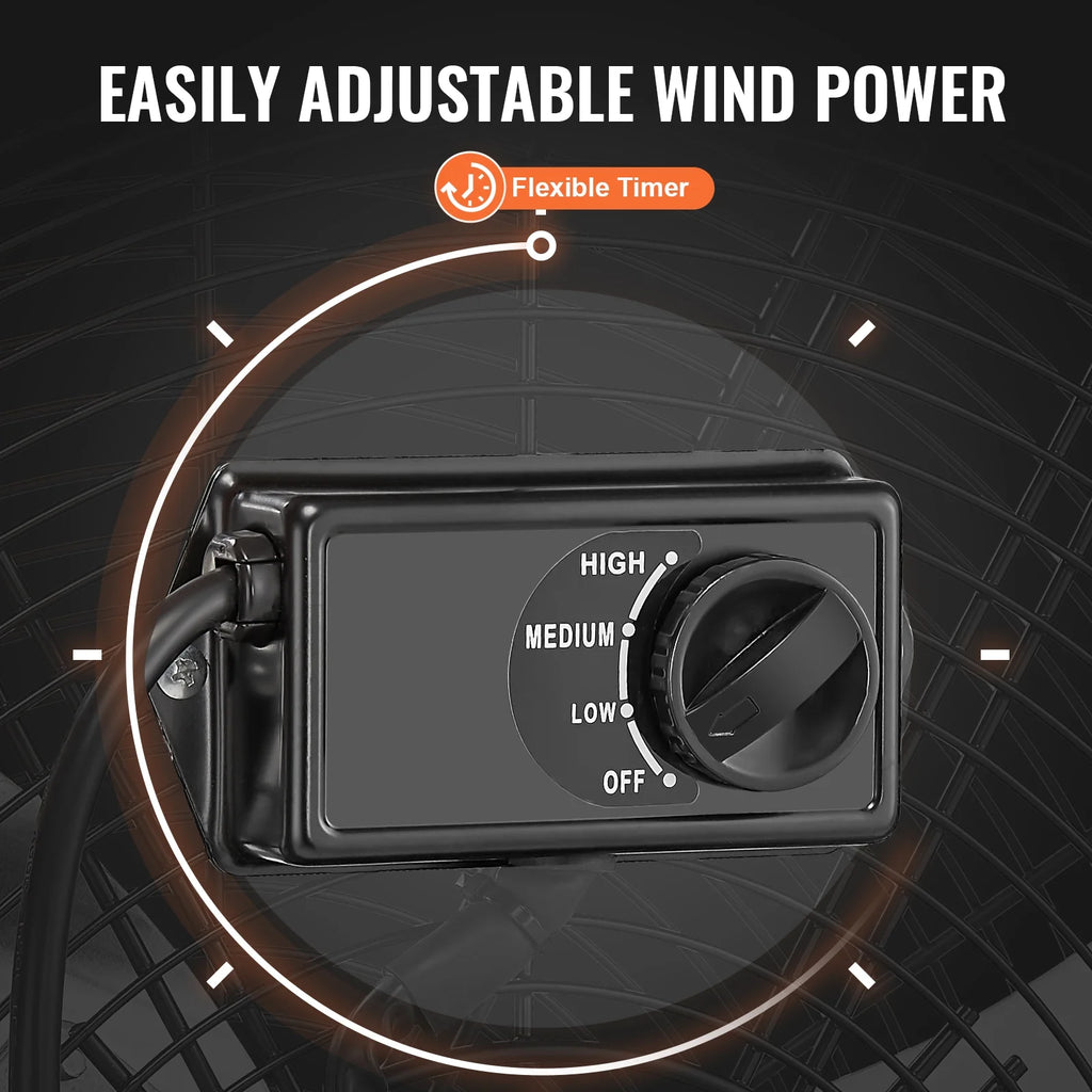 KFFKFF Industrial Drum Fan, 30 Inch with High Speed, 3-Speed 13000CFM, Heavy Duty for Commercial Purposes, 360° Flexible Tilt Mechanism, Ideal for Warehouse, Workshop, Factory, and Basement