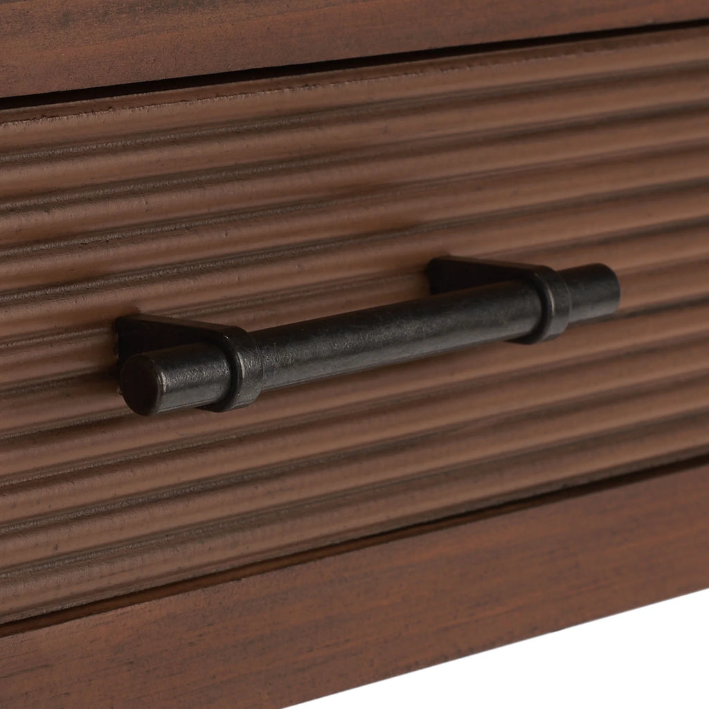 SAFAVIEH Layce Solid Retro 2 Drawer Writing Desk, Brown