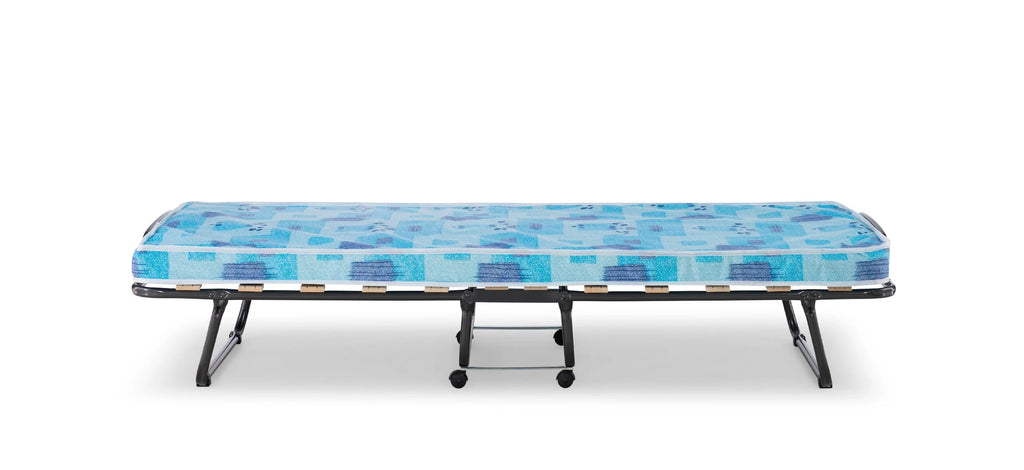 Linon Roma Folding Rollaway Guest Bed with 2.75" Foam Mattress with Memory Foam Layer, Single-Size