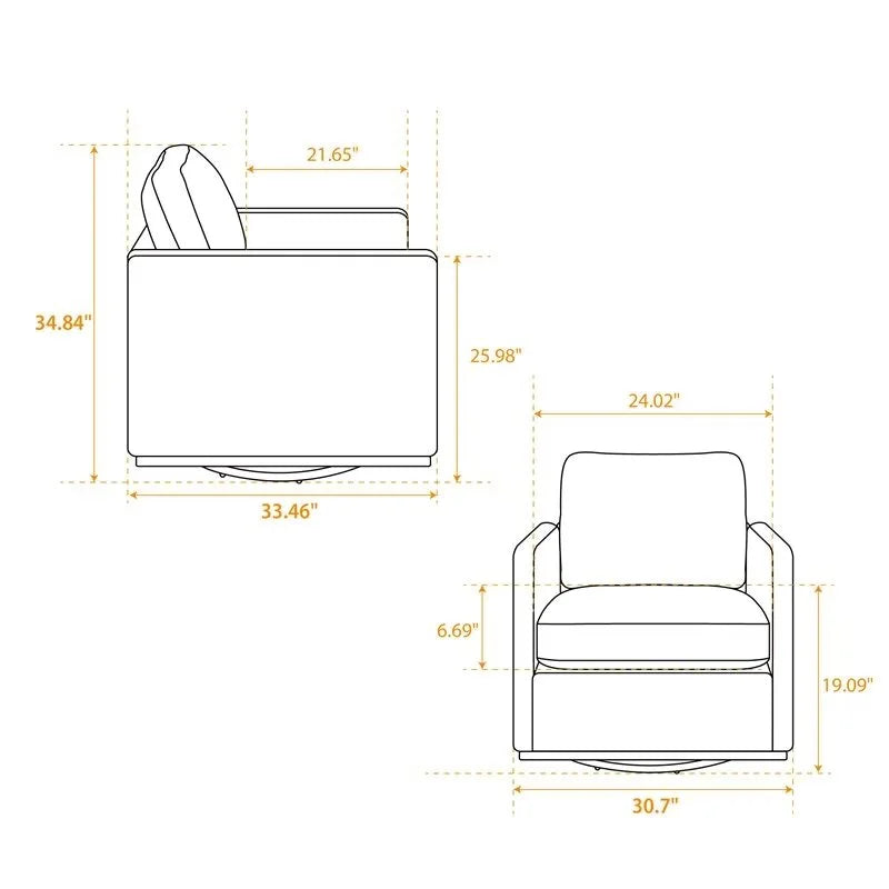 Swivel Accent Chair, Modern Chenille Upholstered Lounge Chair Armchair with 360 Degree Swiveling Base, Leisure Club Chair Comfy Accent Single Sofa Chair for Nursery Bedroom Living Room, Taupe