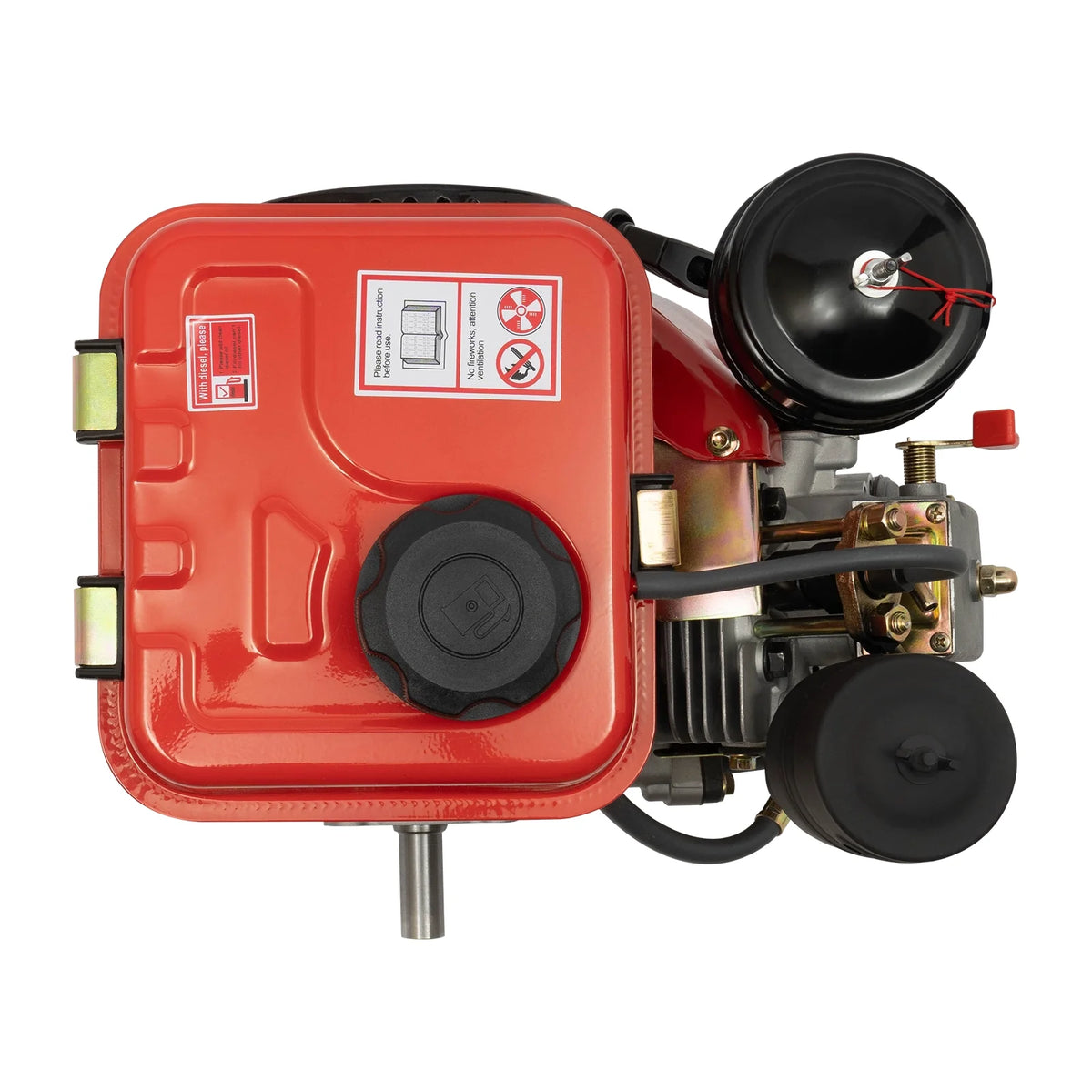Peakora 4-Stroke 3-Horsepower Single-Cylinder Diesel Engine Recoil Start System Diesel Motor for Go Cart Mini Bike Chipper Log Splitter Lawn Mower Cement Mixer (Red)