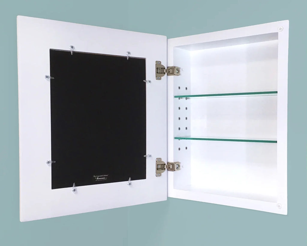 14x18 Contemporary White Mirrored Medicine Cabinet by Fox Hollow Furnishings