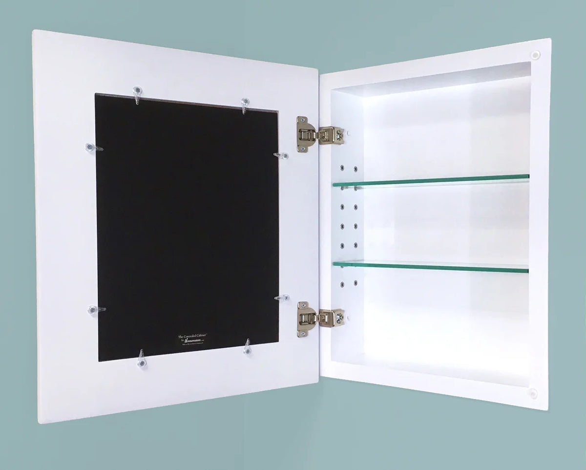 14x18 Contemporary White Mirrored Medicine Cabinet by Fox Hollow Furnishings