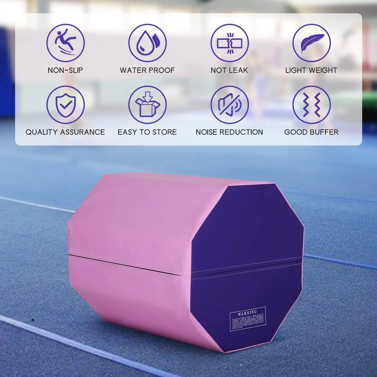 Dkelincs 24.4" x 25.6" Gymnastics Octagon Tumbler Trainer Exercise Mat Tumbling Equipment Somersault Mat, Pink