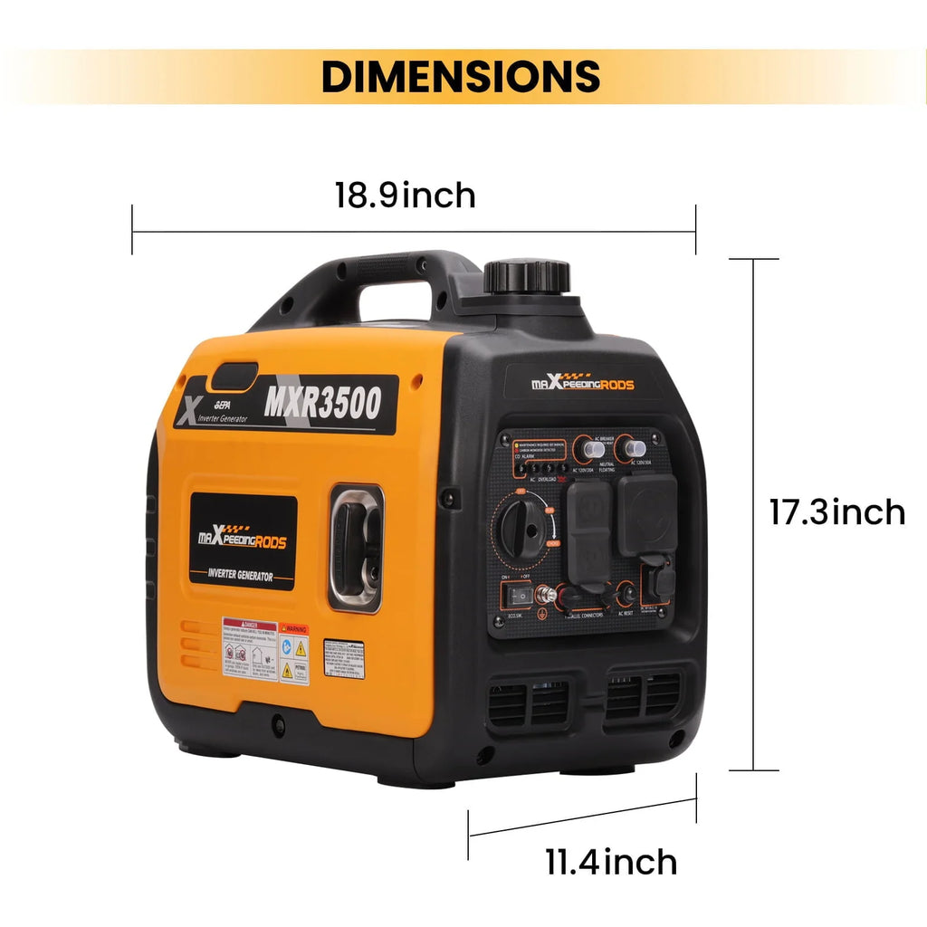 MaXpeedingrods Portable Inverter Generator 3500W Ultralight Outdoor Camping Motorhome Caravan Petrol Gasoline Power Equipment