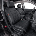EKR Custom Fit CRV Seat Covers for Honda CRV EX,EXL,Hybrid 2023 2024 - Full Set Breathable Leather Auto Seat Covers(Black)