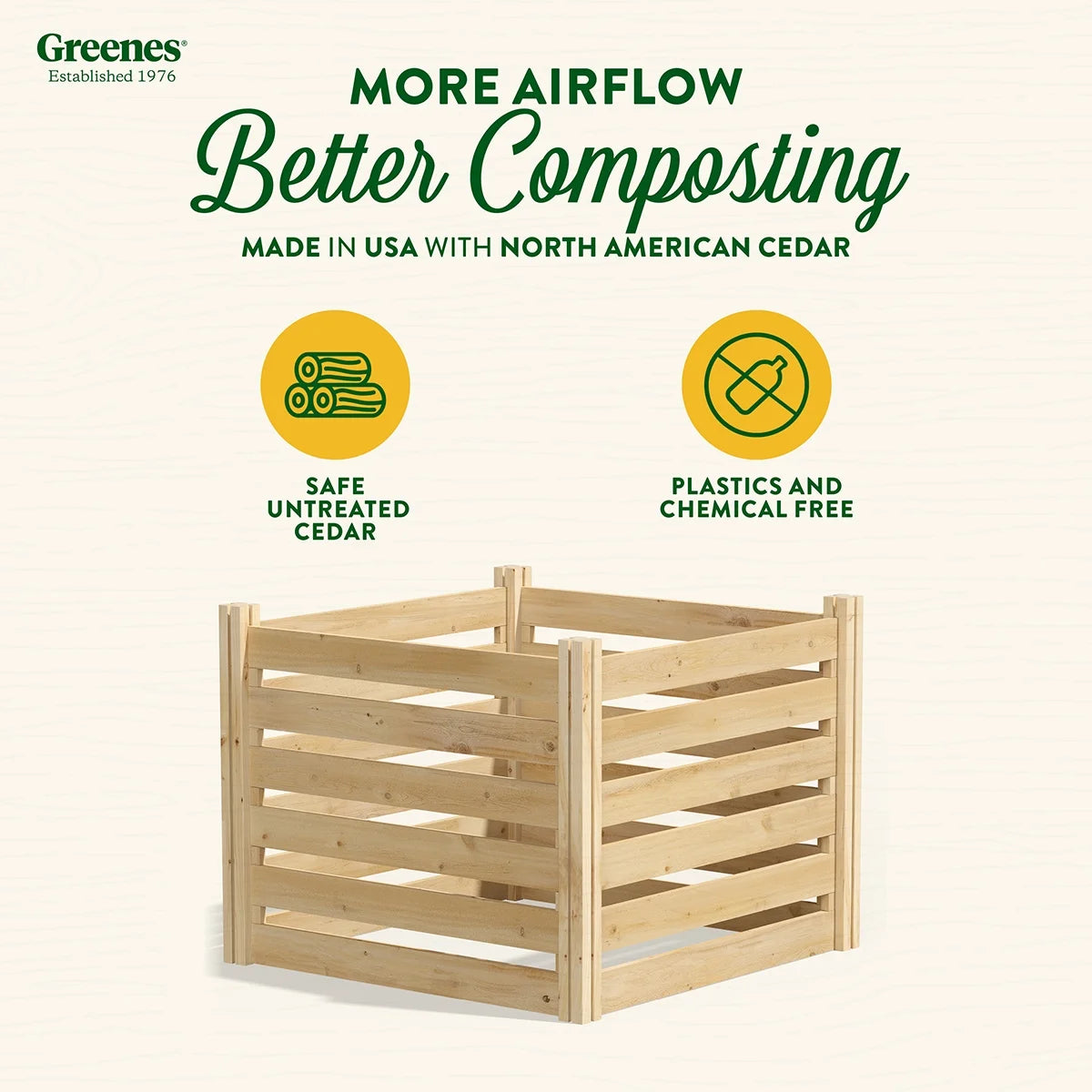 Greenes Fence 173.92 Gal Beige Wood Multi-Stage Composting Bin