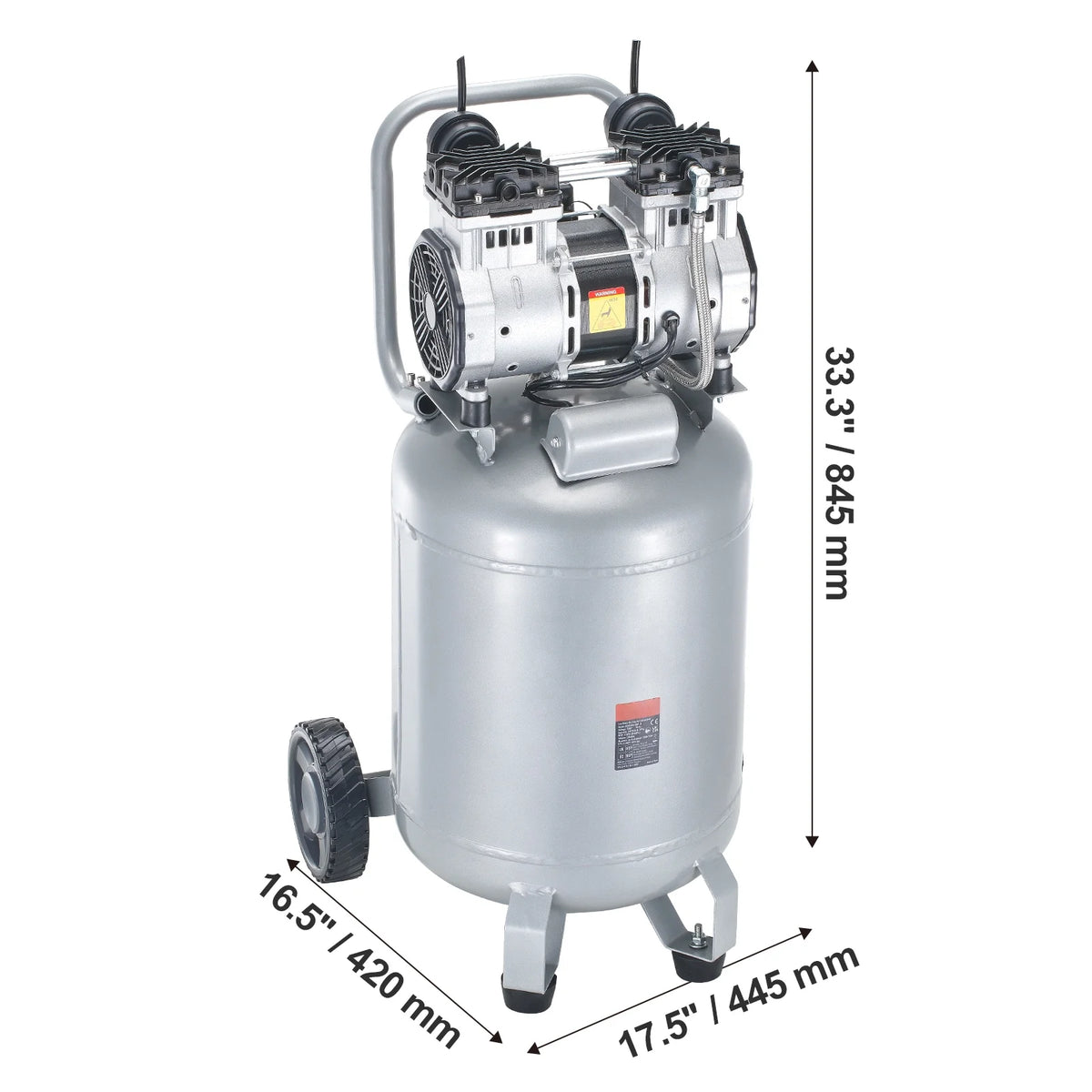 KFFKFF Air Compressor, 13 Gallon 2HP 4.6 SCFM@90PSI Oil-Free Air Compressor Tank with 125PSI Max Pressure, 66dB Ultra Quiet Compressor for Tire Inflation, Auto Repair, Spray Painting