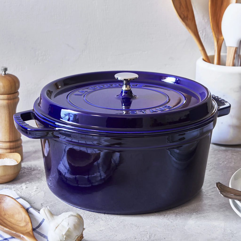 Staub Cast Iron 7-qt Round Cocotte - Grenadine