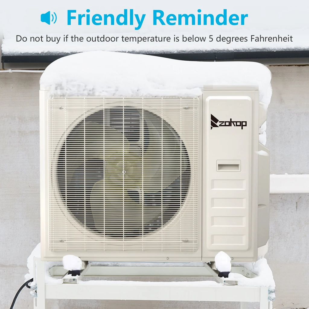 Ktaxon 2 Zone 9000 + 9000 BTU WIFI Mini Split AC/Heating System, 19 SEER2 Dual Zone 18000 BTU Ductless Split Air Conditioner with Pre-Charged Condenser, Heat Pump & 25Ft Installation Kit, 208-230V