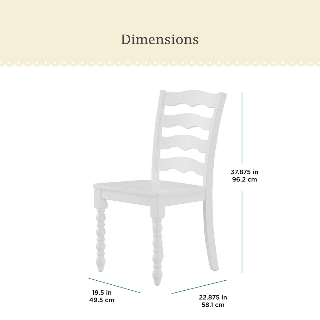 Pioneer Woman Harper Solid Wood Dining Chairs, 2 Pack, White