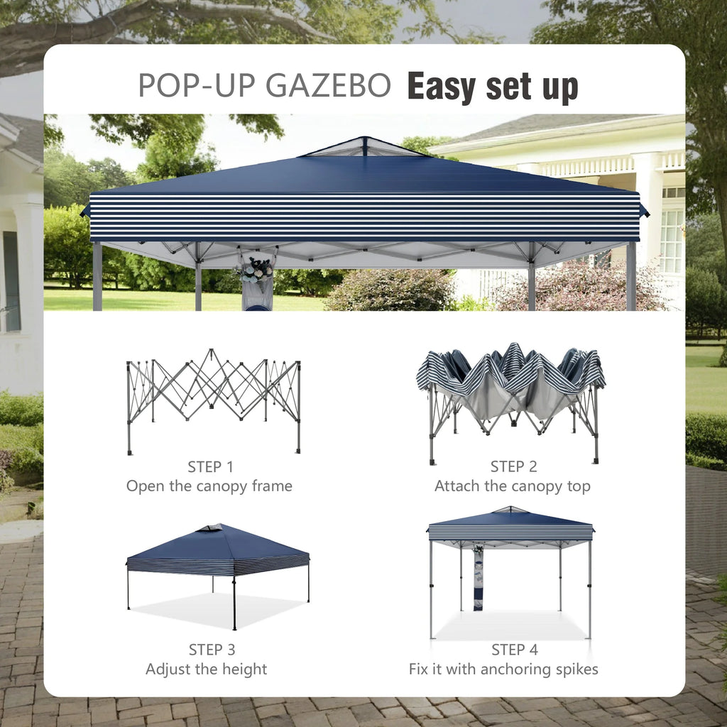 Alpha Joy 10x10ft Pop-up Canopy Instant Outdoor Canopy Tent Portable Straight Leg Shelter with Roller Bag for Outside, Flag