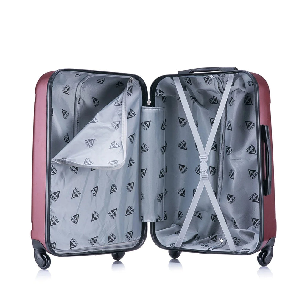InUSA Pilot 3-Piece Hardside Luggage Sets with Spinner Wheels, Handle, Trolley, (20"/24"/28"), Blue