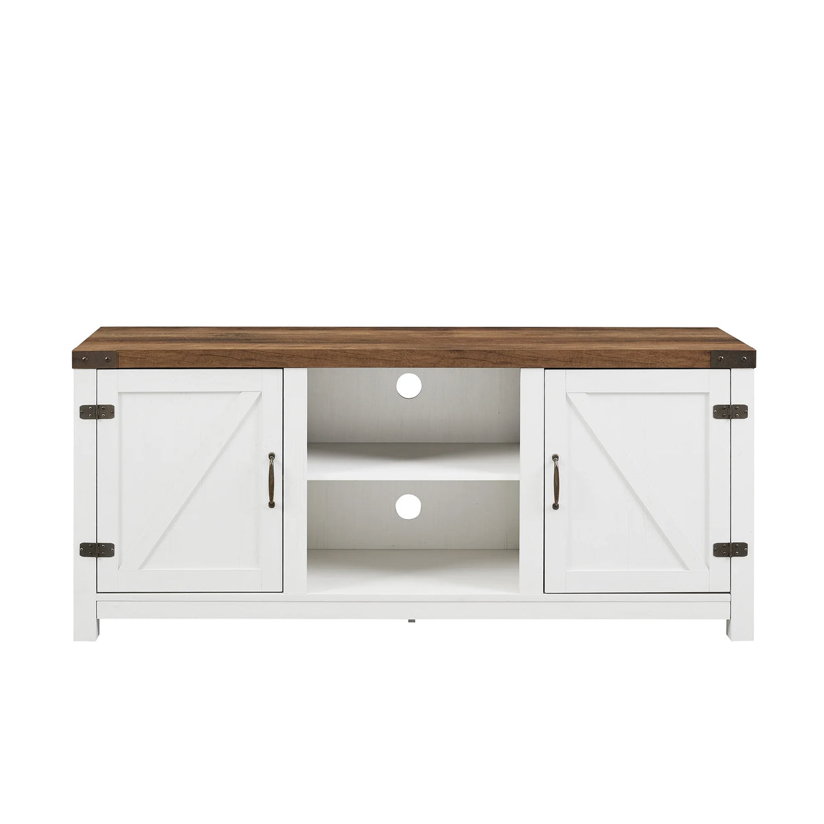 Walker Edison Modern Farmhouse Barn Door TV Stand for TVs up to 65", Grey Wash
