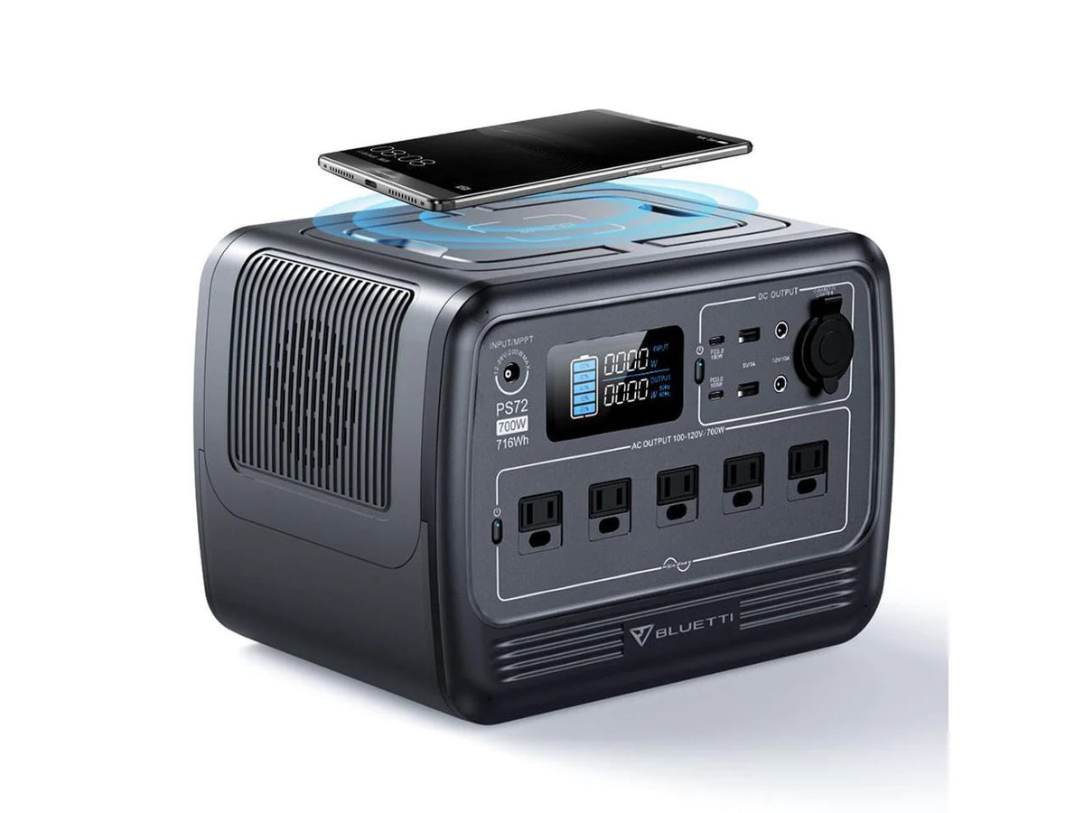 BLUETTI PS72 700W Portable Power Station, 716Wh LiFePO4 Power Station, Best Solar Generator for Home Backup, Off-Grid Living, Camping
