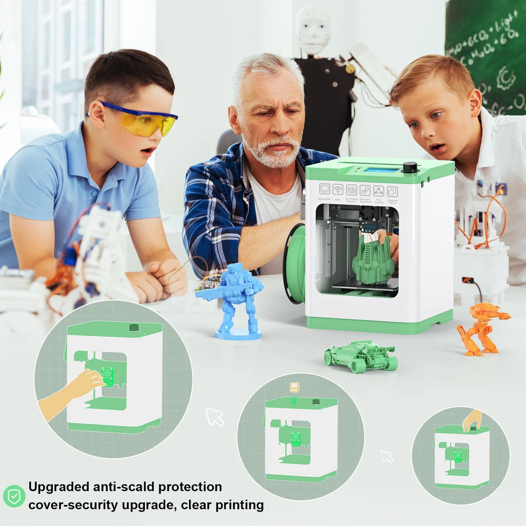 Tina2S 3D Printers with Wifi Control, Fully Assembled and Auto Leveling, Heated Plateform and LED Light, Priting Area 3.9x4.2x3.9 inches