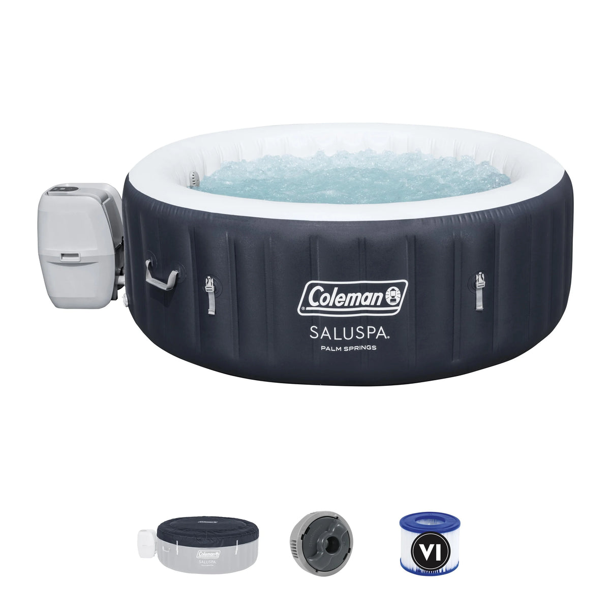 Coleman SaluSpa Palm Springs AirJet Inflatable Circle Hot Tub Spa 4-6 Person with Pump #P08411