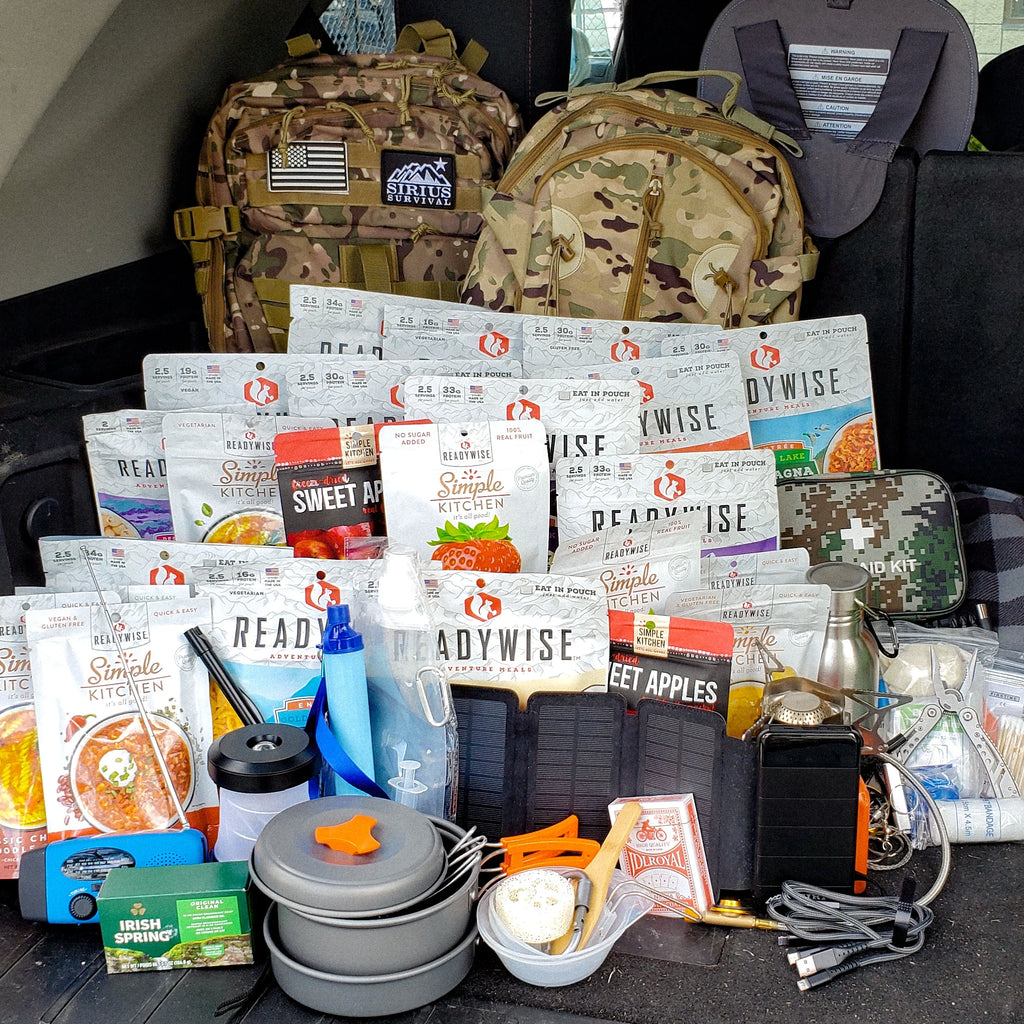 Family Comfort 72 Emergency Survival Kit/Backpack �C 72 Hour for 2 People �C Disaster Preparedness �C Delicious ReadyWise Food, Gear, Lighting, First Aid, Tools & More - Camo