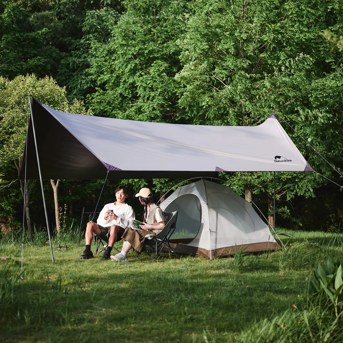 Naturehike, Ultralight Hiking Tent, Portable Camping Tent with Two Doors, Waterproof and Wind-resistant Dome Tent, UV Protection Backpacking Tent