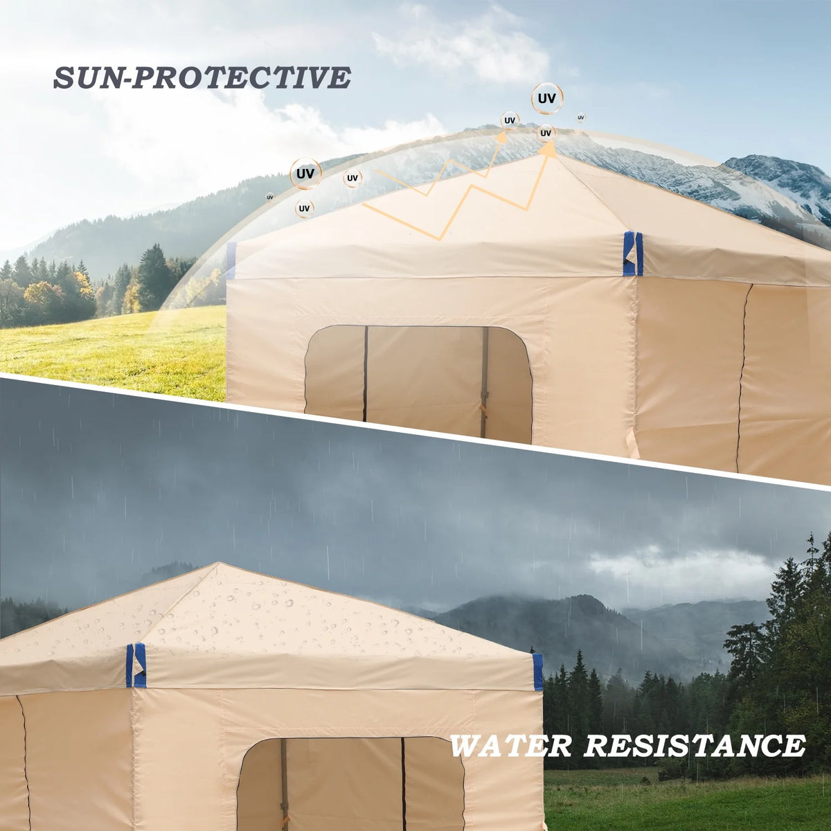 Aoodor Pop Up Canopy Tent with Removable Mesh Window Sidewalls, Portable Instant Shade Canopy with Roller Bag