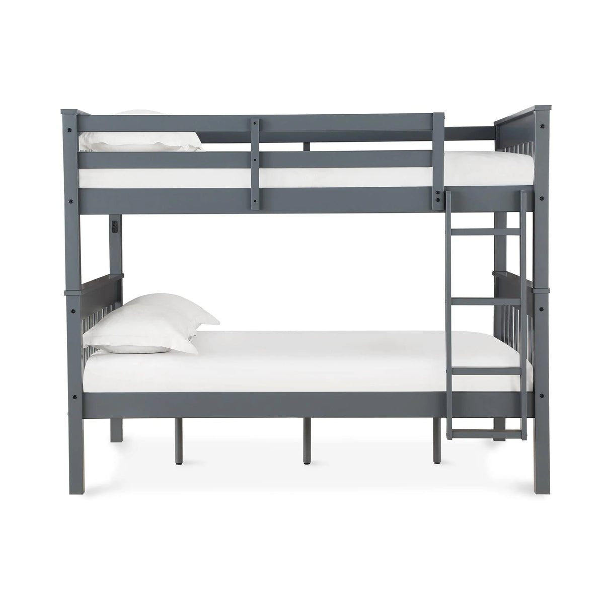 Teen Novogratz Max Full-Over-Full Wood Bunk Bed with USB Port, Gray