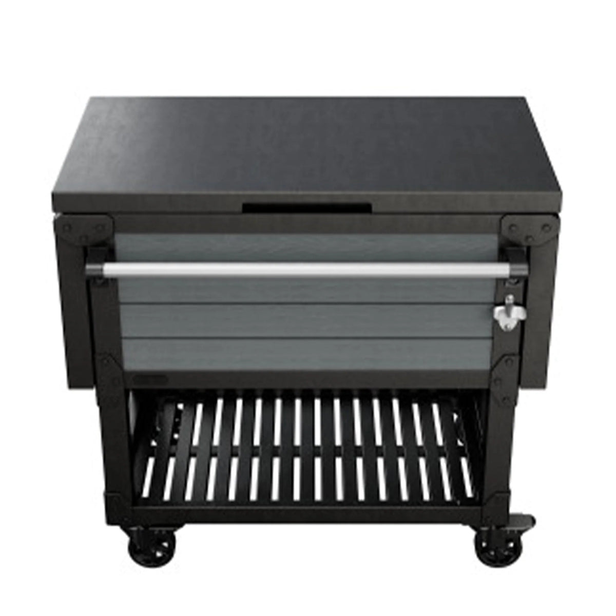 Keter Outdoor Patio Cooler Ice Chest Insulated Beverage Bar Cart, Gray
