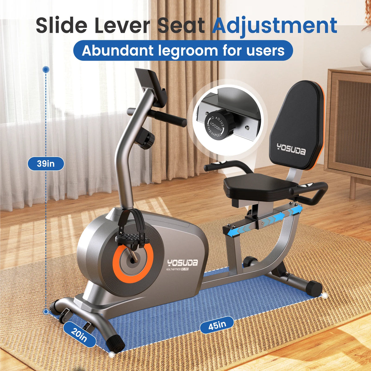 Yosuda Recumbent Exercise Bike for Senior for Home with 350lbs Capacity