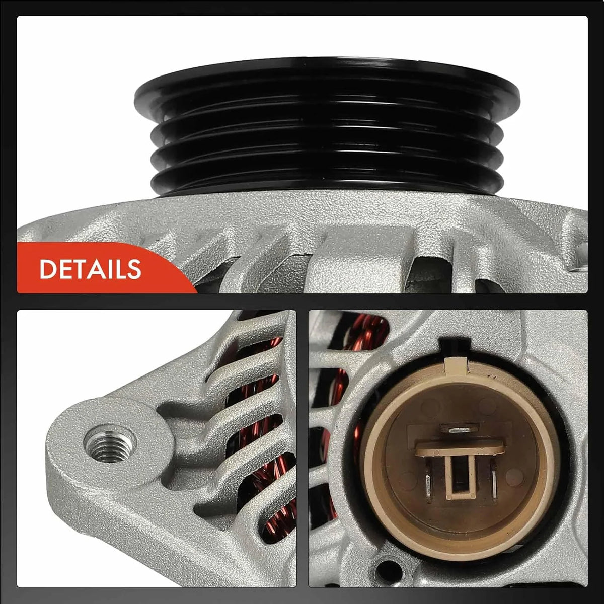 A-Premium Alternator Compatible with Chevrolet Metro, Tracker & GMC Tracker & Suzuki Sidekick, Swift, X-90 & Pontiac Firefly, Sunrunner & Geo Metro, Tracker, 12V 55A 4-Groove Pulley Clockwise