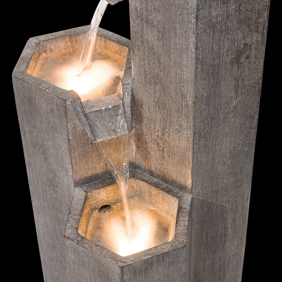 Alpine Corporation 25�� Tall Modern 3-Tier Fountain for Indoor / Outdoor Yard Decor with LED Light