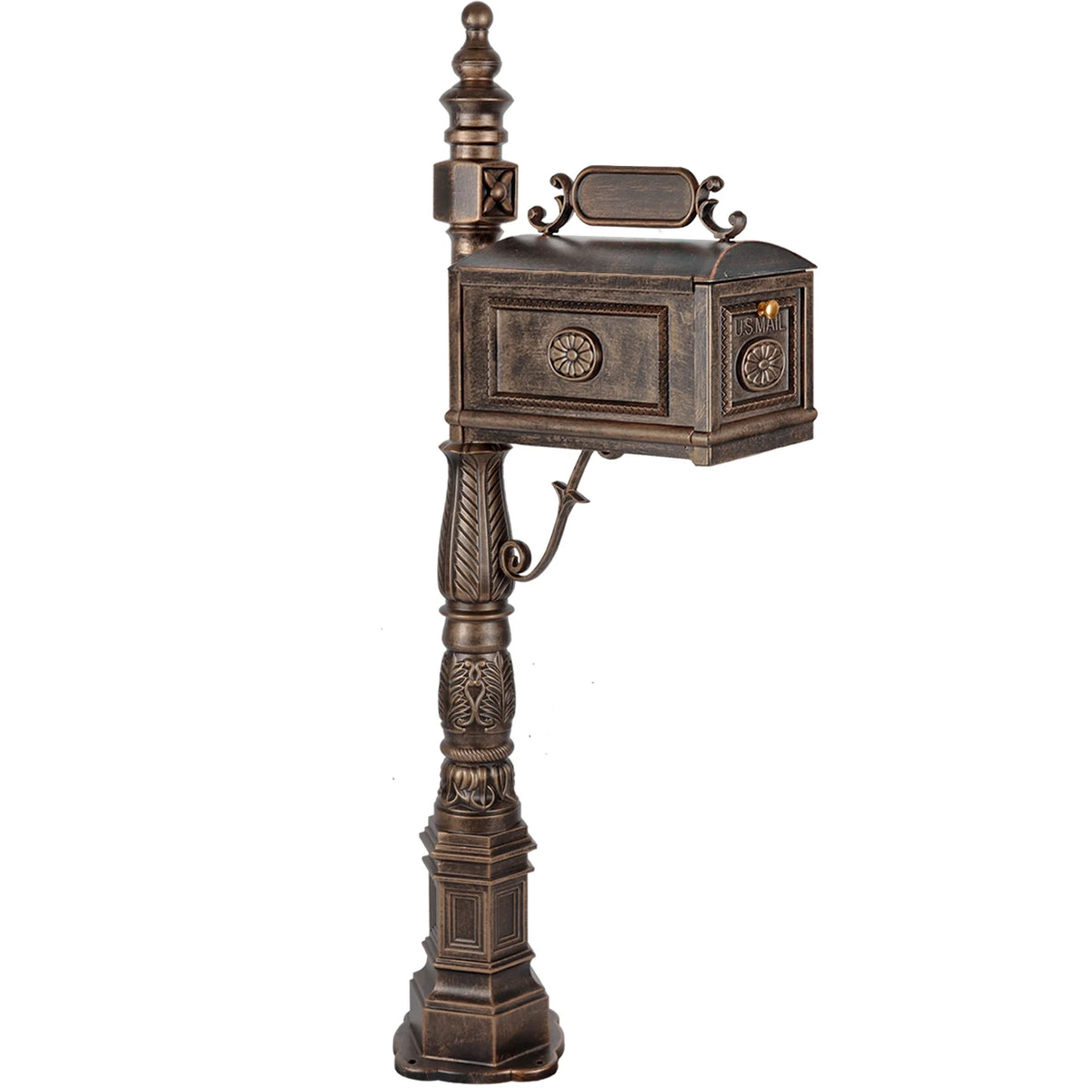 Betisef Large Cast Aluminum Mailbox Barcelona Decorative Post Mail Box Combination Stratford Heavy Duty