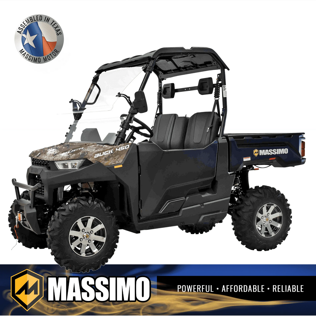 Massimo Buck 450 Side by Side UTV, EFI, 4 Stroke, 325cc, 25.5 HP, 4X4, 3000lb Winch - Red