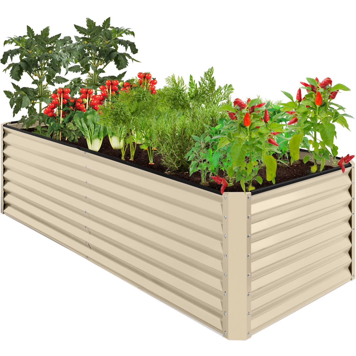 Best Choice Products 8x4x2ft Outdoor Metal Raised Garden Bed, Planter Box for Vegetables, Flowers, Herbs - Gray