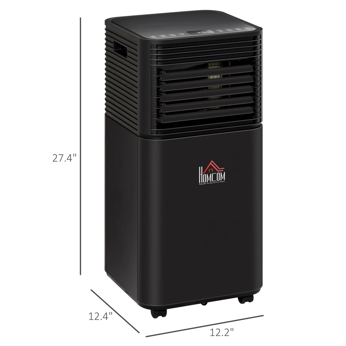 HOMCOM 8000 BTU Portable Air Conditioner with Remote, LED Display, 24H Timer, Black