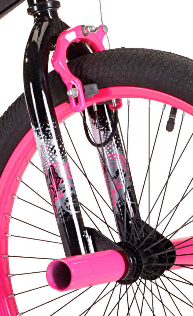 20" Girls', Trouble BMX Bike, Black/Pink